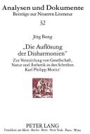 «Die Auflösung der Disharmonien» di Jörg Bong edito da Lang, Peter GmbH