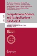 Computational Science and Its Applications - ICCSA 2014 edito da Springer International Publishing
