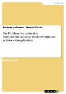 Das Problem der optimalen Faktorkombination bei Direktinvestitionen in Entwicklungsländern di Andreas Hußmann, Dennis Kürten edito da GRIN Publishing
