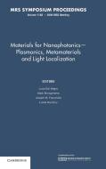 Mats for Nanophotonics plasm v1182 edito da Cambridge University Press