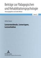 Lernermerkmale, Lernertypen, Lernverhalten di Ulrike Quast edito da Lang, Peter, Gmbh, Internationaler Verlag Der Wissenschaften