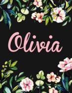 Olivia: Large Personalised Olivia Notebook for Writing 100 Lined Pages (Black Floral Design) di Kensington Press edito da Createspace Independent Publishing Platform