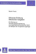 Effiziente Erfüllung öffentlicher Aufgaben di Martin Frentz edito da Lang, Peter GmbH