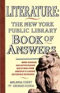 Literature: New York Public Library Book of Answers di Melinda Corey, George Ochoa edito da TOUCHSTONE PR