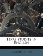 Texas Studies In English edito da Nabu Press
