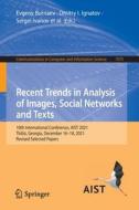 Recent Trends in Analysis of Images, Social Networks and Texts edito da Springer International Publishing