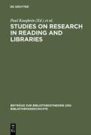 Studies on research in reading and libraries edito da De Gruyter Saur
