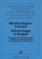 Article Usage in English di Monika Klages-Kubitzki edito da Lang, Peter GmbH
