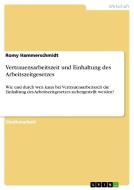 Vertrauensarbeitszeit und Einhaltung des Arbeitszeitgesetzes di Romy Hammerschmidt edito da GRIN Publishing