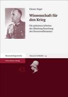 Wissenschaft für den Krieg di Günter Nagel edito da Steiner Franz Verlag