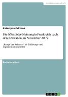 Die öffentliche Meinung in Frankreich nach den Krawallen im November 2005 di Katarzyna Odrozek edito da GRIN Publishing