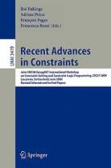 Recent Advances in Constraints edito da Springer Berlin Heidelberg