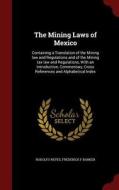 The Mining Laws Of Mexico di Rodolfo Reyes, Frederick F Barker edito da Andesite Press