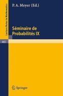 Séminaire de Probabilités IX edito da Springer Berlin Heidelberg