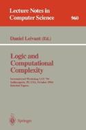 Logic and Computational Complexity edito da Springer Berlin Heidelberg