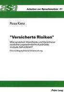 «Versicherte Risiken» di Rosa Kanz edito da Lang, Peter GmbH