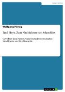 Emil Heyn. Zum Nachfahren Von Adam Ries di Wolfgang Piersig edito da Grin Verlag