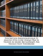 Description Bibliographique Et Analyse D di Octave Joseph Delepierre edito da Nabu Press