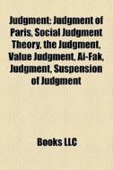 Judgment: Judgment Of Paris, Social Judg di Books Llc edito da Books LLC, Wiki Series