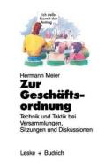 Zur Geschaftsordnung di Hermann Meier edito da Vs Verlag Fur Sozialwissenschaften