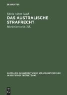 Das australische Strafrecht di Edwin Albert Leask edito da De Gruyter
