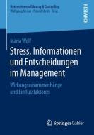 Stress, Informationen und Entscheidungen im Management di Maria Wolf edito da Springer Fachmedien Wiesbaden