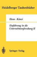 Einführung in die Unternehmensforschung II di R. Henn, H. P. Künzi edito da Springer Berlin Heidelberg