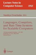 Languages, Compilers, and Run-Time Systems for Scalable Computers di S. Dwarkadas edito da Springer Berlin Heidelberg