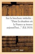 Sur La Brochure Intitulï¿½e di Sans Auteur edito da Hachette Livre - Bnf