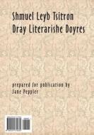Dray Literarishe Doyres di Shmuel Leyb Tsitron edito da Createspace