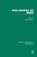 Philosophy of Mind di Sean Crawford edito da Routledge