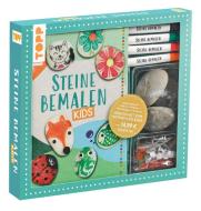 Kreativ-Set: Steine bemalen Kids mit Wackelaugen, Pompons, Anleitungsbuch & Material di Ludmila Blum edito da Frech Verlag GmbH