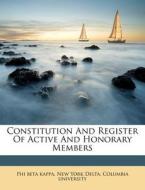 Constitution And Register Of Active And edito da Nabu Press