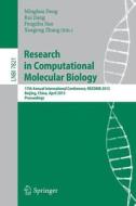 Research in Computational Molecular Biology edito da Springer Berlin Heidelberg