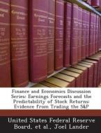 Finance And Economics Discussion Series di Joel Lander edito da Bibliogov