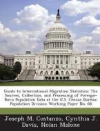 Guide To International Migration Statistics di Joseph M Costanzo, Cynthia J Davis, Nolan Malone edito da Bibliogov