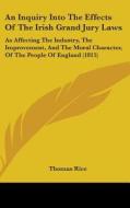 An Inquiry Into The Effects Of The Irish Grand Jury Laws: As Affecting The Industry, The Improvement, And The Moral Character, Of The People Of Englan di Thomas Rice edito da Kessinger Publishing, Llc