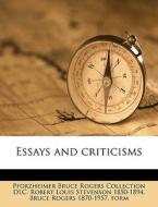 Essays And Criticisms di Pforzheimer Bruce Rogers Collection DLC, Robert Louis Stevenson, Bruce Rogers edito da Nabu Press