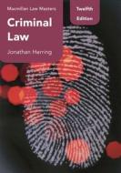 Criminal Law di Jonathan Herring edito da RED GLOBE PR