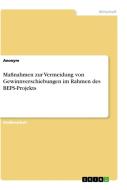Maßnahmen zur Vermeidung von Gewinnverschiebungen im Rahmen des BEPS-Projekts di Anonym edito da GRIN Verlag