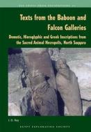 Texts from the Baboon and Falcon Galleries: Demotic, Hieroglyphic and Greek Inscriptions from the Sacred Animal Necropol di John D. Ray edito da PAPERBACKSHOP UK IMPORT