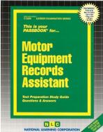 Motor Equipment Records Assistant di National Learning Corporation edito da National Learning Corp