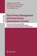 Data Privacy Management and Autonomous Spontaneous Security edito da Springer Berlin Heidelberg