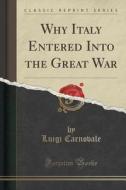 Why Italy Entered Into The Great War (classic Reprint) di Luigi Carnovale edito da Forgotten Books