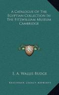 A Catalogue of the Egyptian Collection in the Fitzwilliam Museum Cambridge di E. A. Wallis Budge edito da Kessinger Publishing