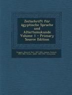 Zeitschrift Fur Agyptische Sprache Und Altertumskunde Volume 1 di Richard Lepsius, Adolf Erman edito da Nabu Press