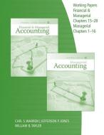 Working Papers, Chapters 15-28 for Warren/Jones/Tayler's Financial & Managerial Accounting di Carl Warren, Jefferson P. Jones, Ph. D. Cma William B. Tayler edito da SOUTH WESTERN EDUC PUB