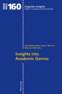 Insights into Academic Genres edito da Lang, Peter