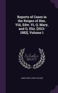 Reports Of Cases In The Reigns Of Hen. Viii, Edw. Vi, Q. Mary, And Q. Eliz. [1513-1582], Volume 1 di James Dyer, John Vaillant edito da Palala Press