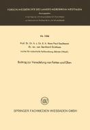 Beitrag zur Veredelung von Fetten und Ölen di Hans Paul Kaufmann edito da VS Verlag für Sozialwissenschaften